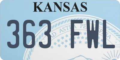 KS license plate 363FWL