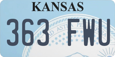 KS license plate 363FWU