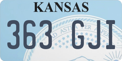 KS license plate 363GJI