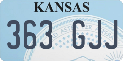 KS license plate 363GJJ