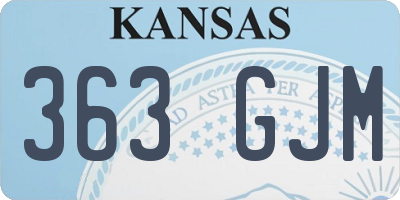 KS license plate 363GJM