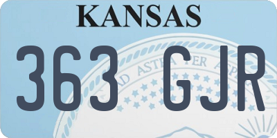 KS license plate 363GJR