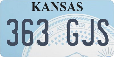KS license plate 363GJS