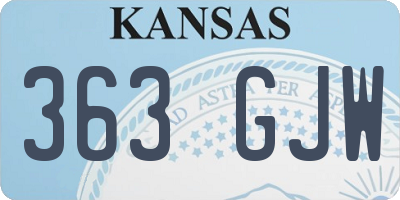 KS license plate 363GJW