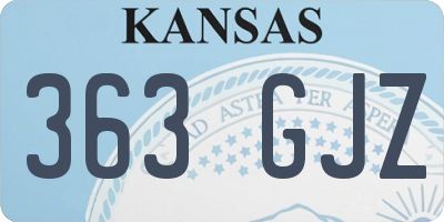 KS license plate 363GJZ