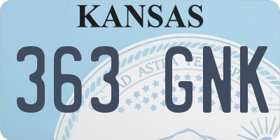 KS license plate 363GNK