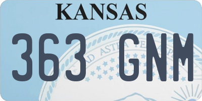 KS license plate 363GNM