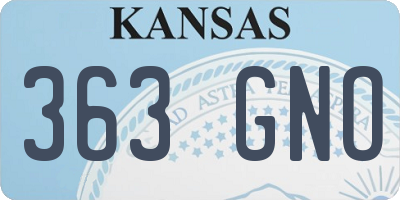KS license plate 363GNO