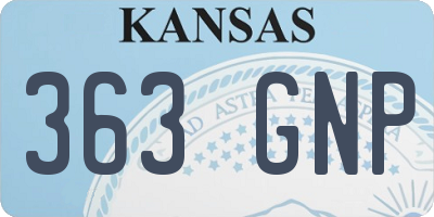 KS license plate 363GNP