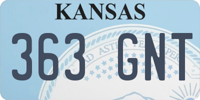 KS license plate 363GNT