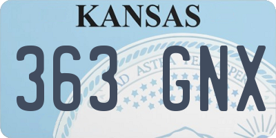 KS license plate 363GNX
