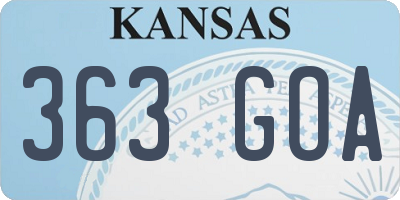 KS license plate 363GOA