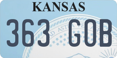 KS license plate 363GOB