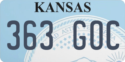 KS license plate 363GOC