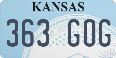KS license plate 363GOG