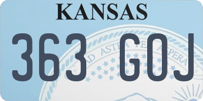 KS license plate 363GOJ