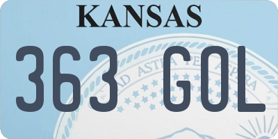 KS license plate 363GOL