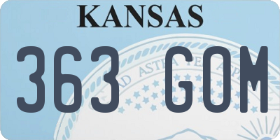 KS license plate 363GOM