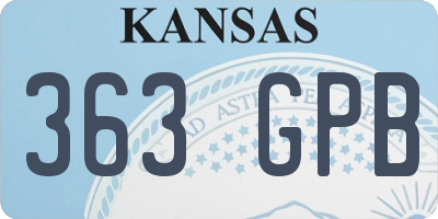 KS license plate 363GPB