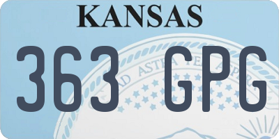 KS license plate 363GPG