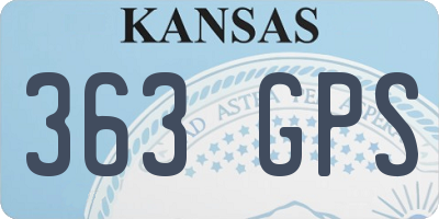 KS license plate 363GPS