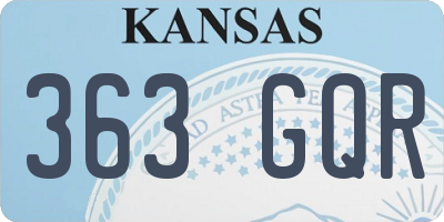 KS license plate 363GQR