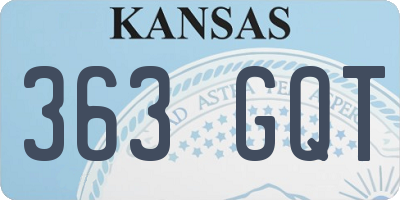 KS license plate 363GQT