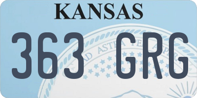 KS license plate 363GRG