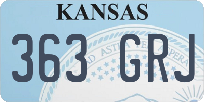 KS license plate 363GRJ