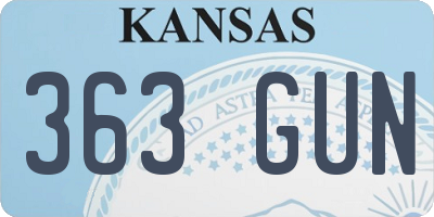KS license plate 363GUN