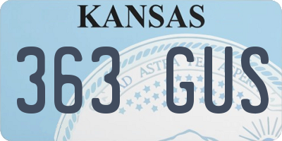 KS license plate 363GUS