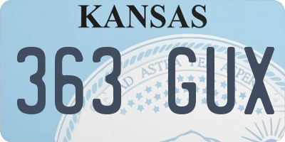 KS license plate 363GUX