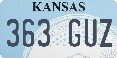 KS license plate 363GUZ
