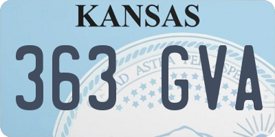 KS license plate 363GVA