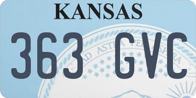KS license plate 363GVC