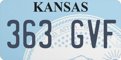 KS license plate 363GVF