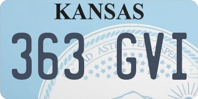 KS license plate 363GVI
