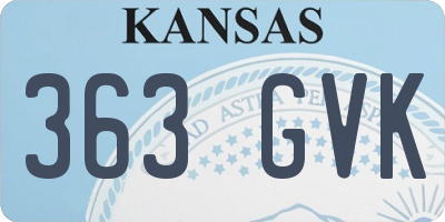 KS license plate 363GVK