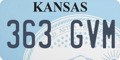 KS license plate 363GVM