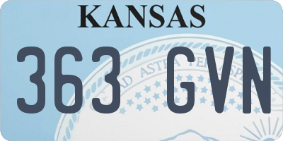 KS license plate 363GVN