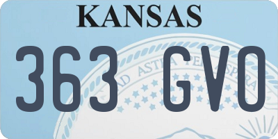 KS license plate 363GVO