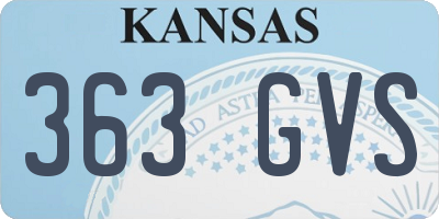 KS license plate 363GVS