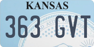 KS license plate 363GVT