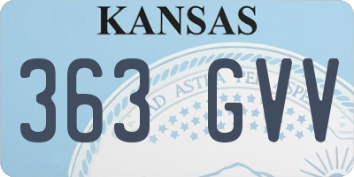 KS license plate 363GVV
