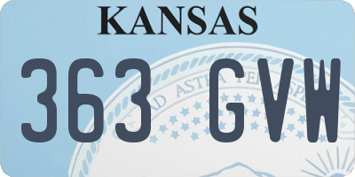KS license plate 363GVW