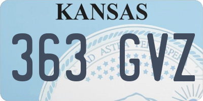KS license plate 363GVZ