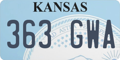 KS license plate 363GWA