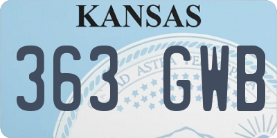 KS license plate 363GWB