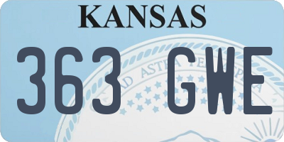 KS license plate 363GWE