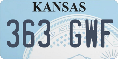 KS license plate 363GWF